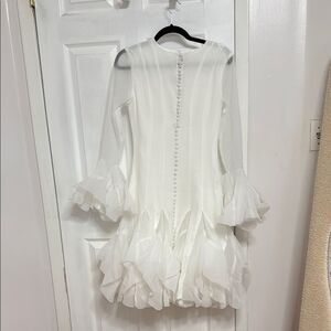 Elegant White Ruffled Dress